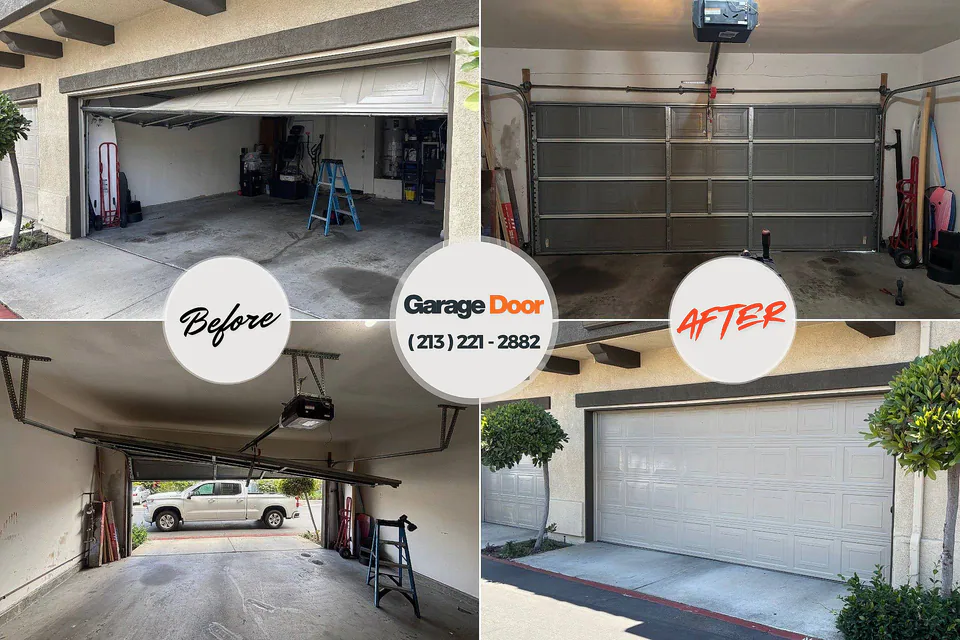Before and after: garage door repair Plymouth Meeting, PA